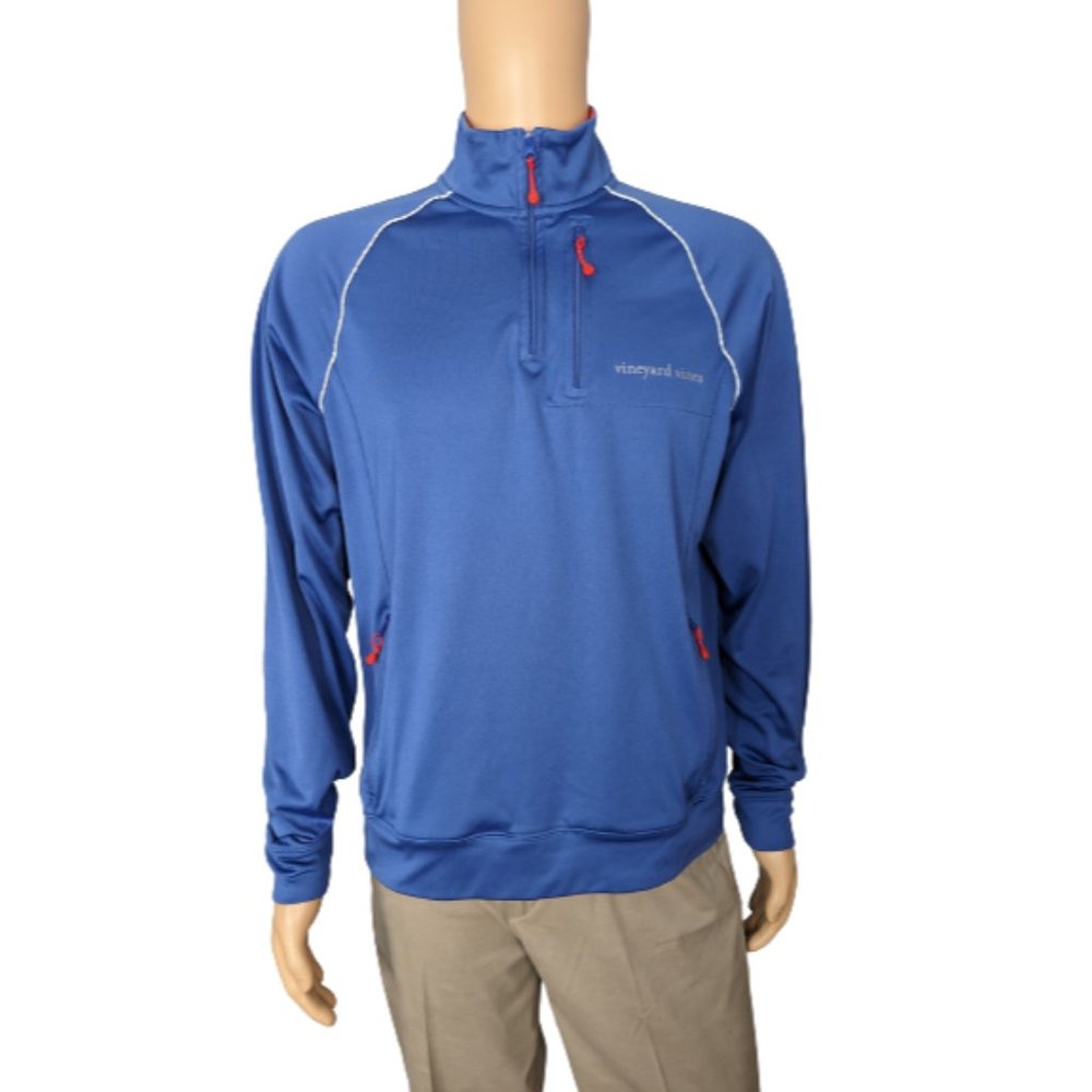 Vineyard Vines Blue and Red 1/4 Zip Pullover Jacket M